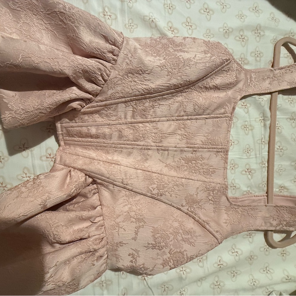 Chic Side Peplum Corset Top. Baby / light pink. New with Tags. - Picture 6 of 10
